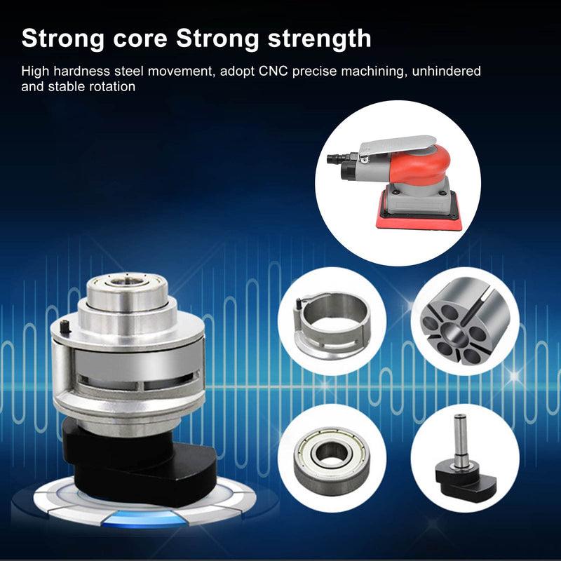 WALFRONT Pneumatic Sander Sander 10000 RPM Air Orbit Finishing Sanding Tool for Wood Sanding Car Waxing Metal 0.6-0.8Mpa