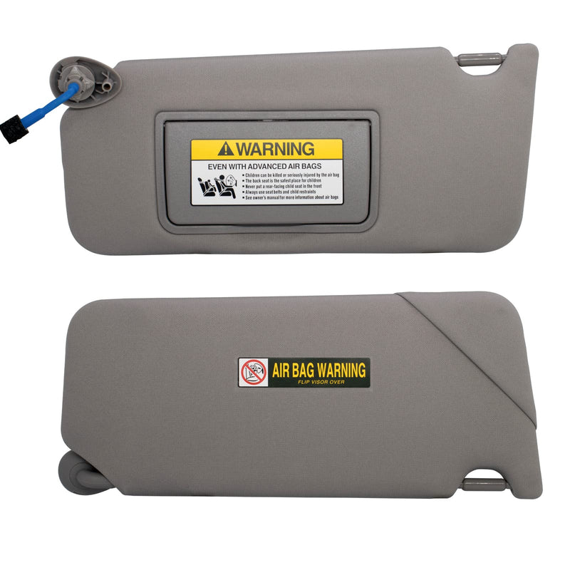NHILES Left Driver Side Sun Visor Compatible with Honda Accord 2008 2009 2010 2011 2012 2013 2014 2015 2016 2017 with Light Replaces # 83280-TA5-A51ZA (Grey) Gray(Left Driver Side)