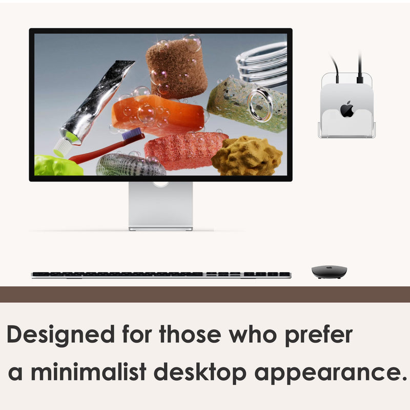 Wall Mount Stand Compatible for Mac mini M4/M4 Pro. (Transparency) transparency