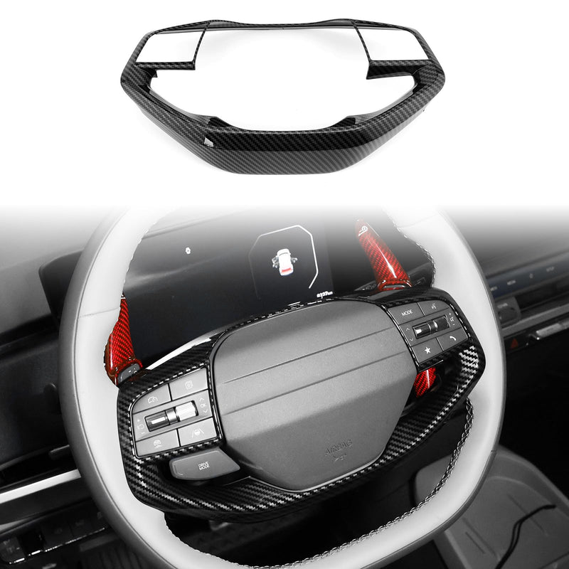 YOUTOOCAR Steering Wheel Button Frame Cover Compatible with Kia K4 25-26,Kia EV6 25-26,Kia Sportage 26,Kia EV3,Kia EV4 Accessories (1, Carbon Fiber Pattern)