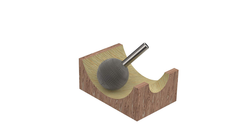 Kutzall Original Sphere Rotary Burr, 1⁄4" Shaft, Fine - Wood Carving Bit for Bosch, DeWalt, Milwaukee Tools. Abrasive Tungsten Carbide Coating, 1" (25.4mm) Head Diameter, S-1G Original - Fine Head Diameter: 1", Head Length: 1"
