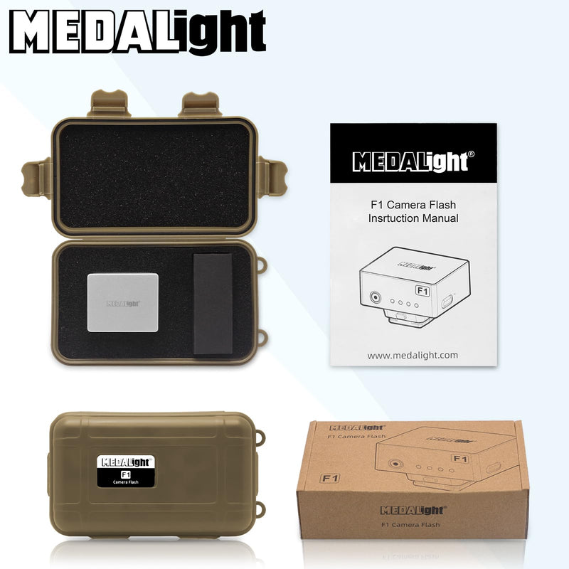 MEDALight F1 Mini Camera Flash Camera Flash Speedlite for Ricoh (GR3/GR3X,etc.) Fuji/Sony ZV1/Nikon/Canon,Digital Film Cameras,Portable Mini hot Shoe Flashlight for DSLR Cameras.(Silver) Silver