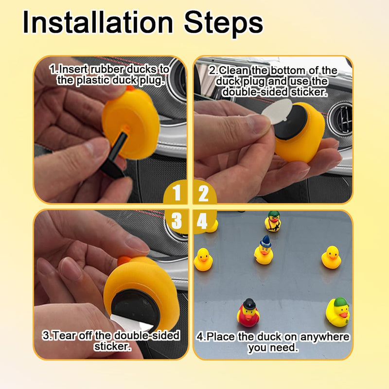20Pcs Duck Holder for Jeep Dash,Rubber Ducks Plugs for Jeep Wrangler,Dashboard Plastic Duck Mounts,Black (Excluding Rubber Ducks)