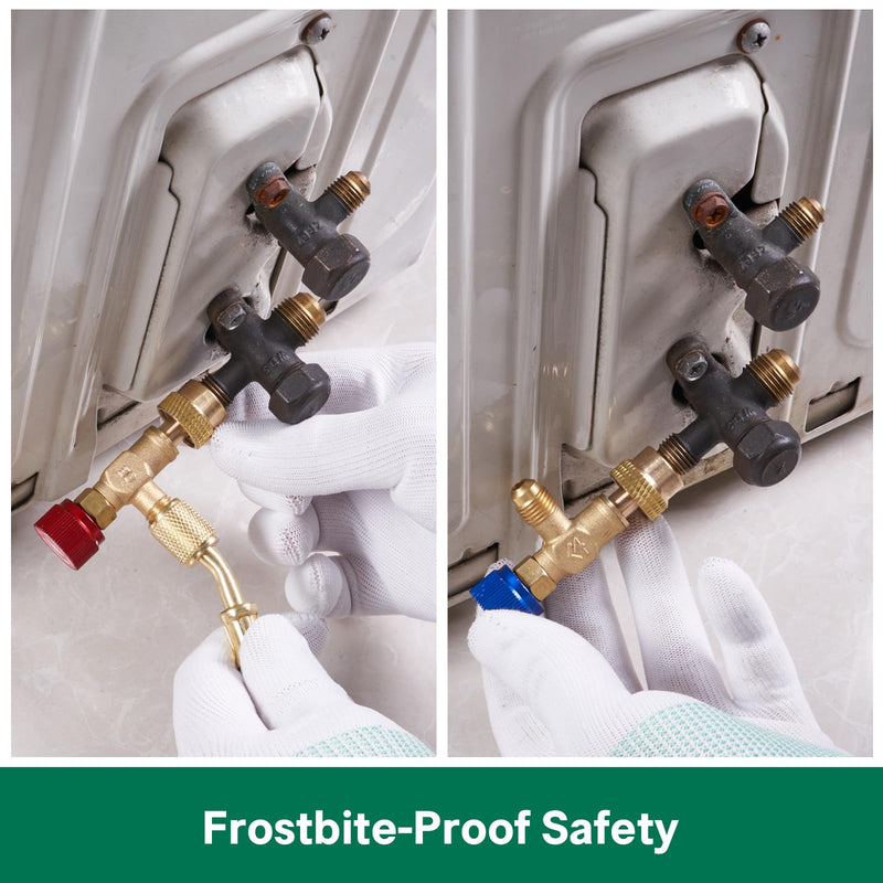HONGSEN Low Loss Fittings HVAC Tools,HS-1223, Mini Split Air Conditioner Manifold, Refrigerant Charging Valve Compatible with R410A Refrigerant R410A-R410A