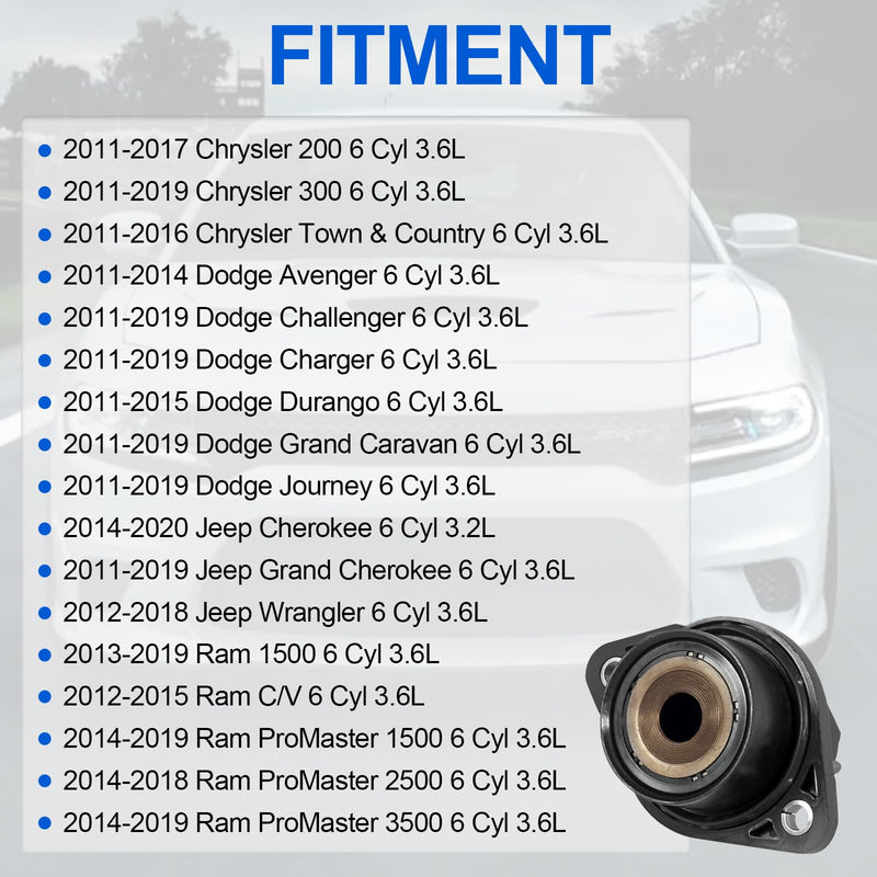 PCV Valve 3.6L Positive Crankcase Ventilation Compatible with 2011-2021 Chrysler 200 300 Dodge Avenger Challenger Jeep Cherokee Wrangler Ram 1500 Replaces 68083202AC 68083202AB