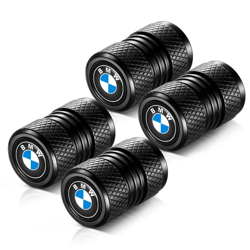 Tire Valve Stem Caps, Compatible with BMW Series Stem Cap Universal Car Air Cover Car Accessories for Cars, SUV, Truck, Motorcycles 4pcs （Black） C 04