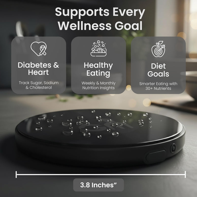 Food Scale, Portable, Rechargeable Travel Size. Smart Calories Calculator for Weight Loss, Nutrition, Diabetes, Meal Prep, Diet - Pocket Digital Coffee Scales - Free GOURMETMILES App