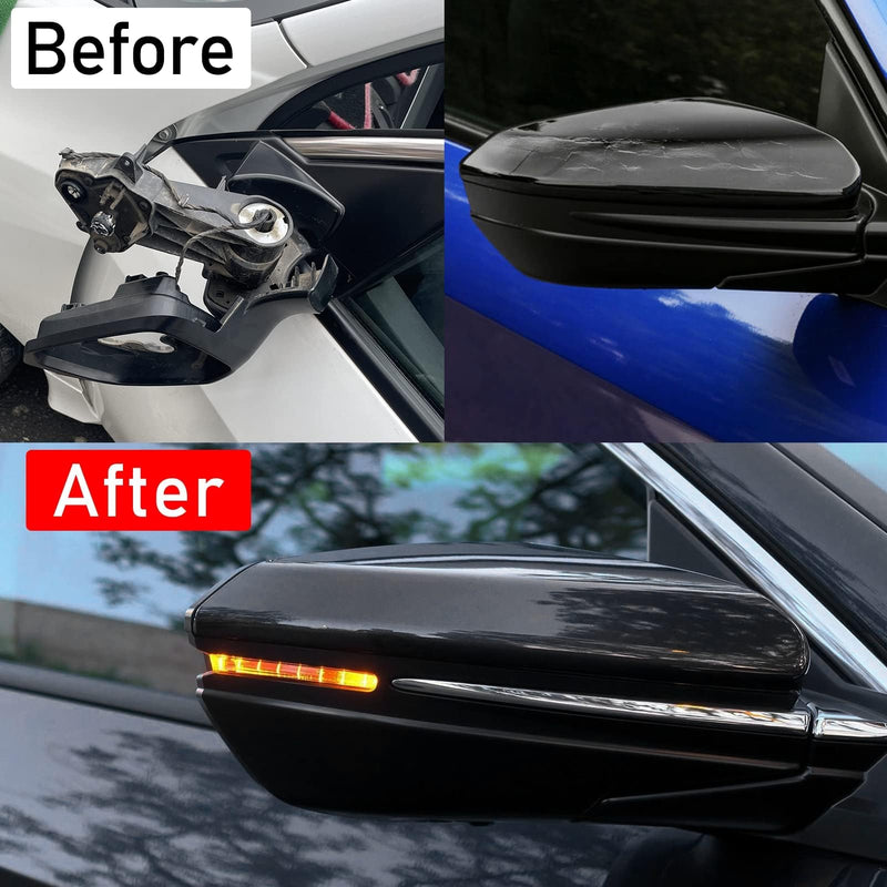 Moonlinks Compatible with 2016-2021 Honda Civic Passenger Side Mirror Cover,Glossy Black for 10th Gen Civic,2019-2022 Insight,RH Side Door Rearview Mirror Cap Trim(1PC) 10th-Right Black