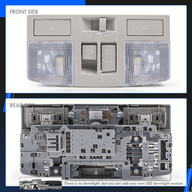 LED Overhead Console w/Sunroof Switch Fit for Mazda 3 2010 2011 2012 2013, Interior Ceiling Roof Reading Dome Light Map Lamp Replace# BBM6-69-970B-75, BCN8-69-970B-75, BBM669970B75 LED