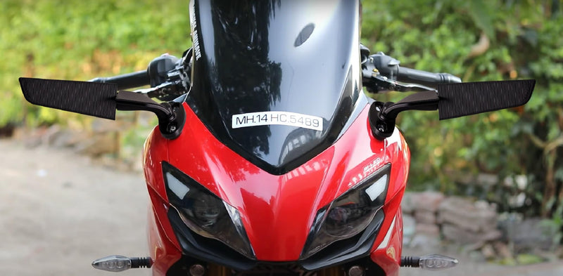 Racing Motorcycle Rear View Mirrors, 360° Rotating Stealth Mirrors Compatible with Honda CBR300R CBR500R CBR600RR CBR1000RR, Kawasaki Ninja 300 400 650, Suzuki GSXR 600 750, Yamaha, Ducati