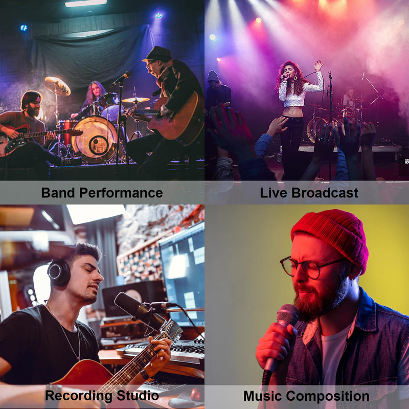 Wireless in-Ear Monitoring System, R1 5.8GHz Stereo Audio transmitting for Recording Studio, Band Performance, Live Broadcast One Transmitter + One Receiver