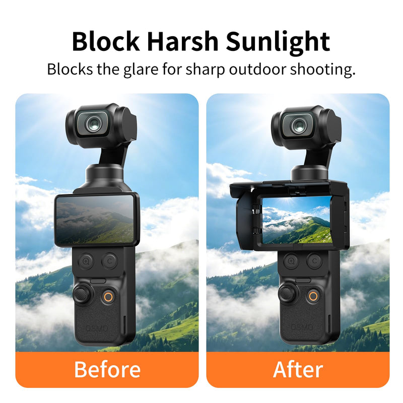 VRIG Foldable Screen Cover Sun Hood for DJI Osmo Pocket 3/4 Accessories | Portable Anti-Glare Protector for Outdoor Shooting, Gimbal Screen Protective Sunshade Cover for Pocket 3 Accessories