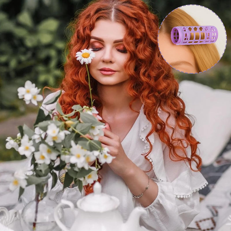 24PCS Small Hair Rollers Set with Comb, Heatless Velcro Rollers for Hair Styling, Curlers for Short-Hair, Self Grip Plastic Rollers for Volume, Waves & DIY Salon Use