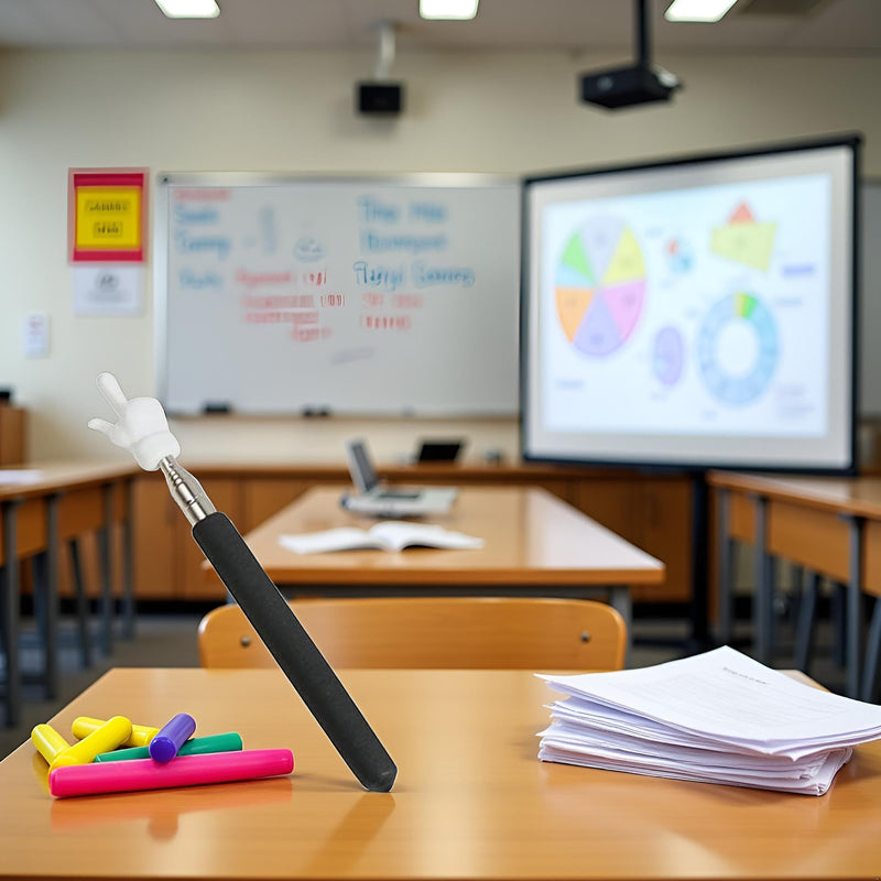 Black Telescopic Teachers Pointer,Metal Hand Retractable Pointer Extended Length,Stick for Classroom Handheld Presenter Whiteboard Pointer Presentation Products Office Presentation Pointers(21.6 Inch)