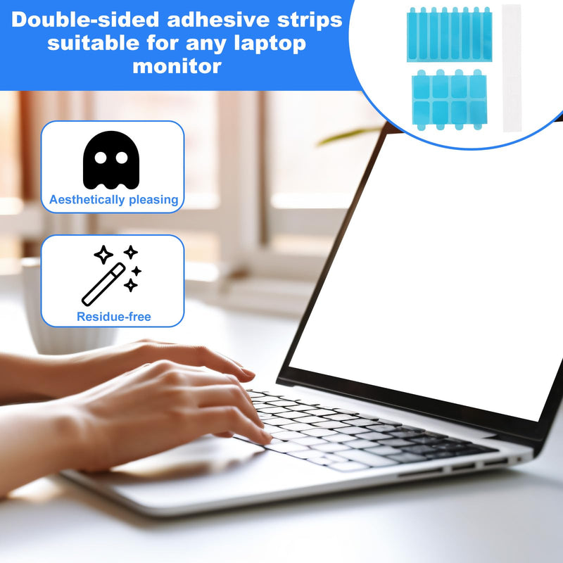 SAVITA 16pcs Privacy Screen Adhesive Strips, Easy Installation Laptops Privacy Screen Tape Protector Including Easily Installing Slide Mount Tabs Replacement Kit for Computer Monitors