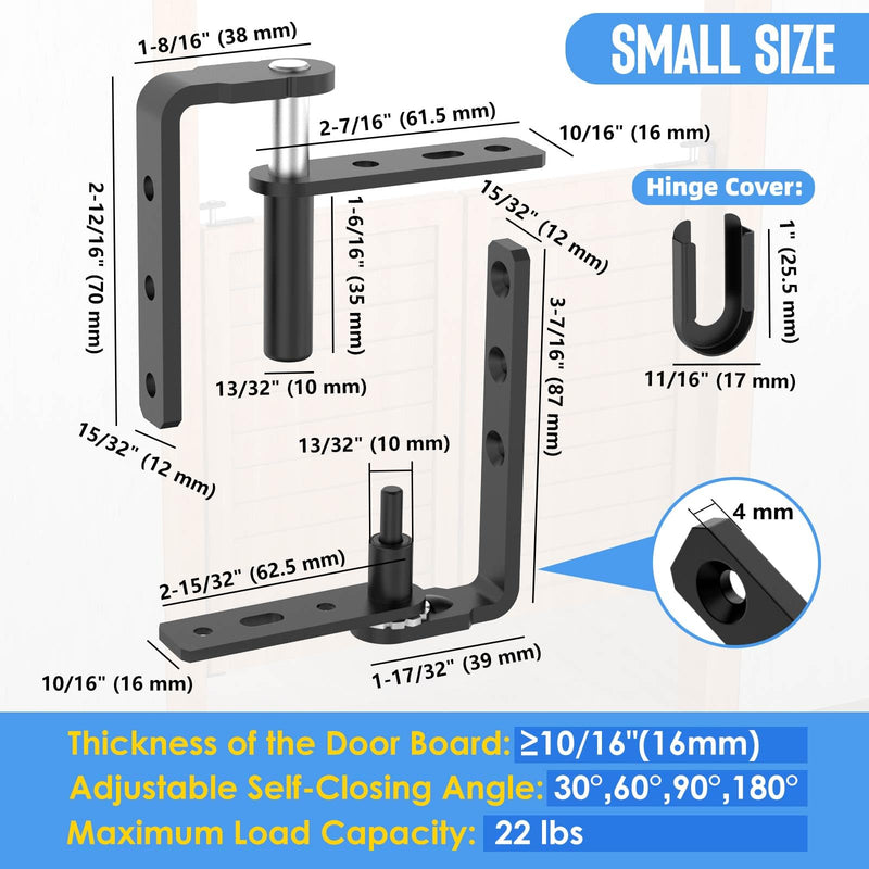 Heavy-Duty Self Closing Saloon Door Hinges, 304 Stainless Steel Self-Return Dual Swing Cafe Hinges for Bar, Patio Doors (1, Small) 1