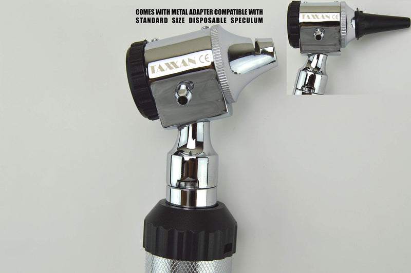 Otoscope ENT Diagnostic Set with Metal Adapter to USE Standard Disposable Speculum