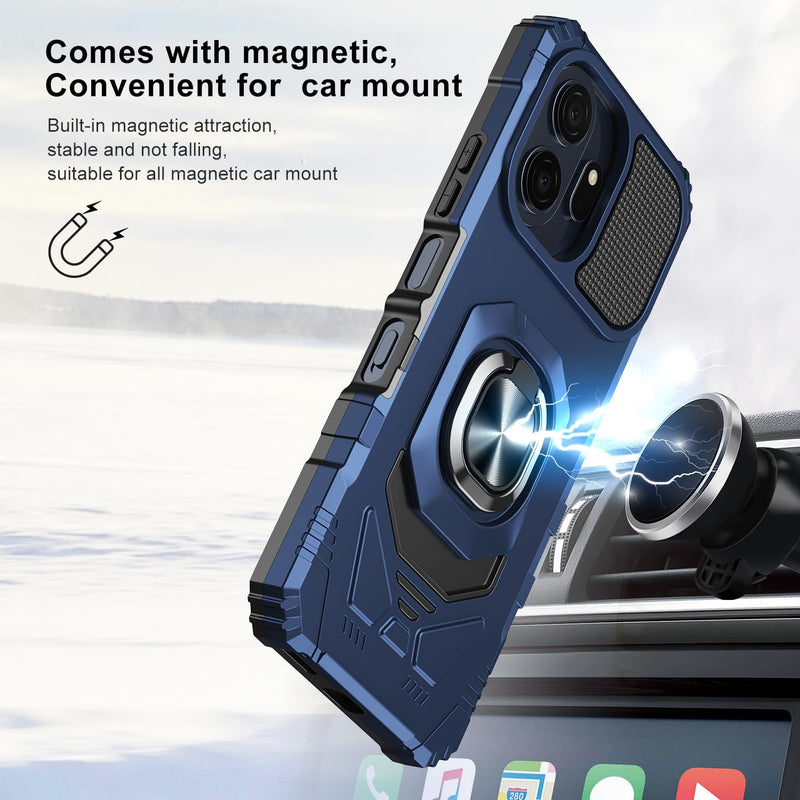for TCL NXTPAPER 70 Pro 5G Case with 1 Pack Screen Protector Blue | Dual Layer Hybrid Heavy Duty Defender Protection,Rugged Reinforced Cushion Corner Kickstand Shockproof Bumper Cover