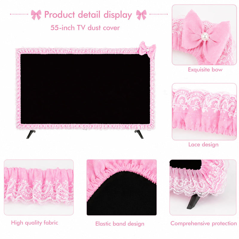 55 Inch TV Decorative Cover Elastic Frame Border Trim | Cozy Living Room Home Styling, Cute Television Surround Decoration, Fits Most 55 Inch TVs