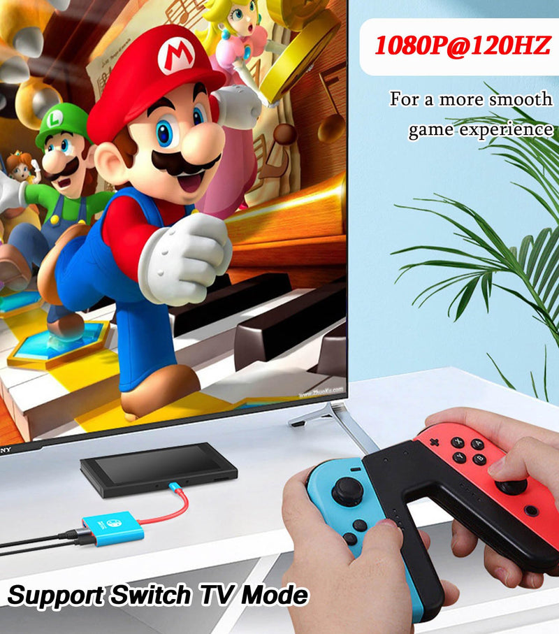 Switch Dock, TV Docking Station for Nintendo Switch/Switch OLED/Steam Deck, 4K@30HZ/1080P@60HZ Portable Switch TV Dock with PD 100W Charging, USB 3.0 Port（3-in-1 Adapter