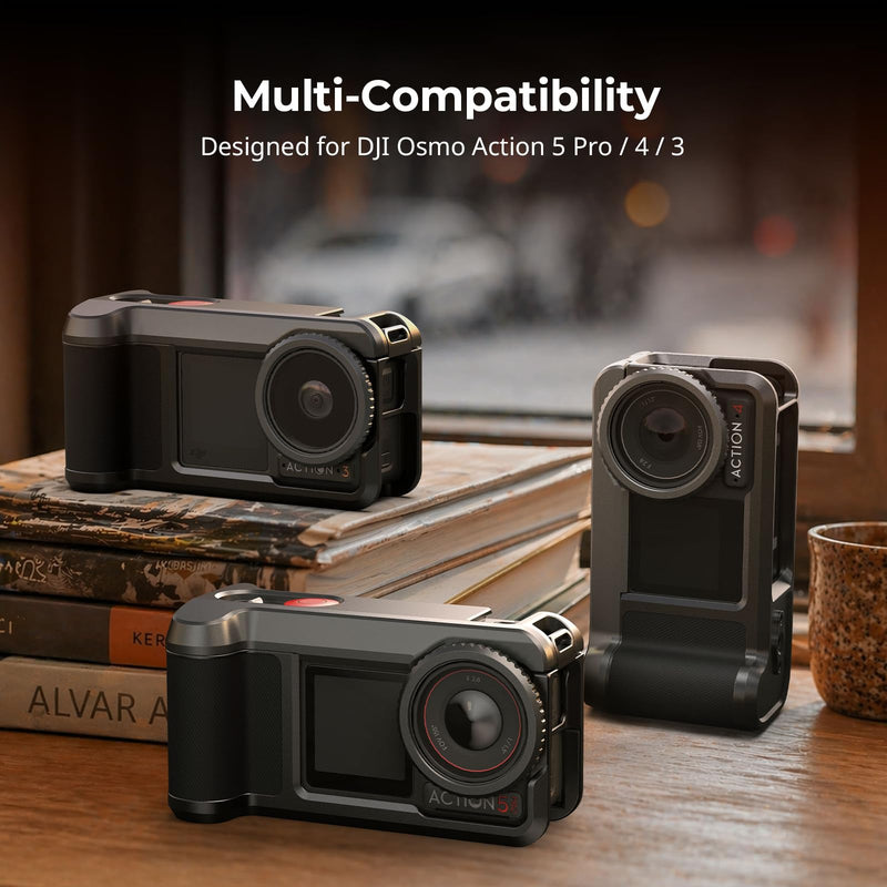 SMALLRIG Street Grip Kit for DJI Osmo Action 5 Pro / 4/3, Aluminum Cage with Shoulder Strap, Lens Protection Ring, Protective Frame with 1/4"-20 Locating Holes, for Street Photography - 6371 All in One Street Grip Kit