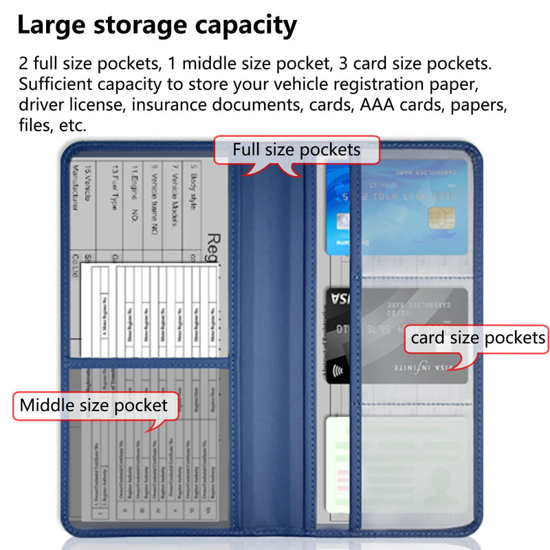Black Car Registration & Insurance Card Holder for Glove Box Organizer Vehicle License Document Auto Truck Comparment Interior Accessories Case Black