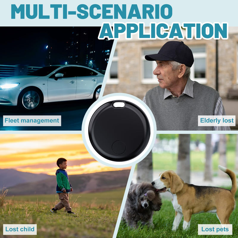 Mini GPS Tracker for Vehicles - 2 Year Battery Life, Real-Time Hidden Car Tracking Device, No Subscription/No Monthly Fee, No SIM Card Required, for Children, Pets, Dogs, Trucks (Android & iOS) black