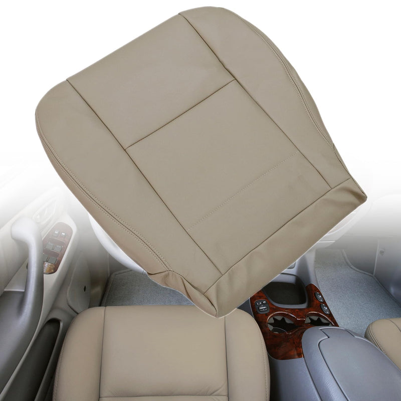NLQR Front Driver or Passenger Side Bottom Replacement Seat Cover Tan Microfiber Leather Compatible with Toyota Sequoia Tundra 2000 2001 2003 2004 2005 2006