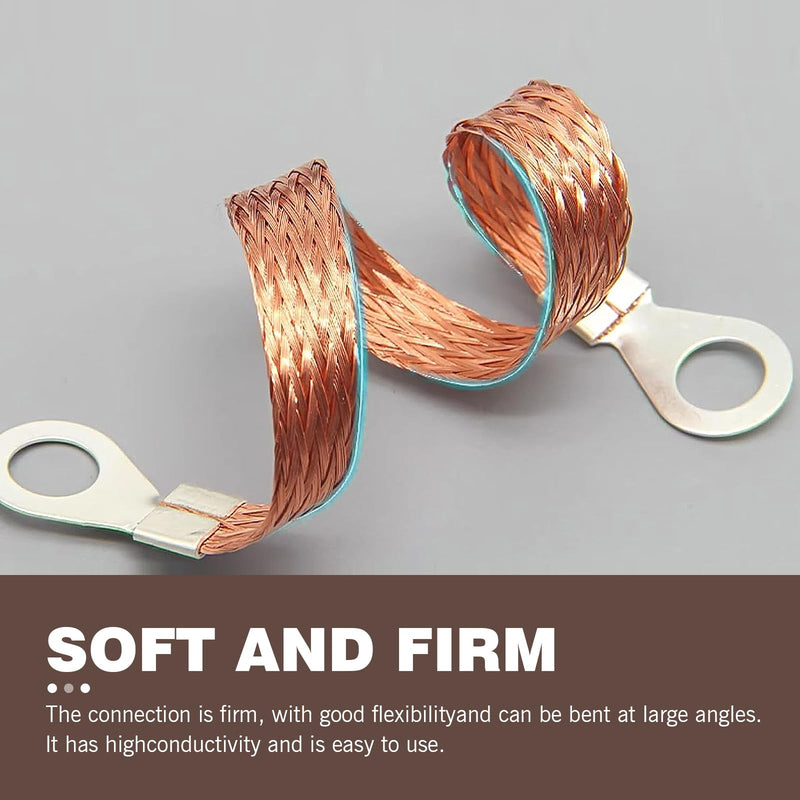 5 PCS Braided Grounding Strap, 10/12 Inch Car Heavy Duty Engine Copper Ground Strap, Engine Ground Kit, Suitable for Most Vehicle Models (Gold)