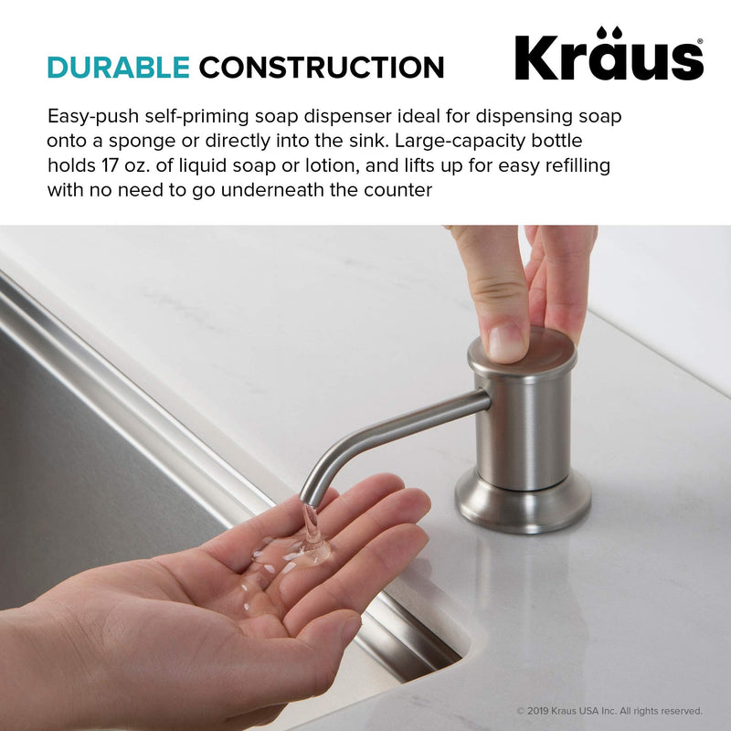KRAUS Kitchen Soap and Lotion Dispenser in Spot Free Stainless Steel, KSD-80SFS