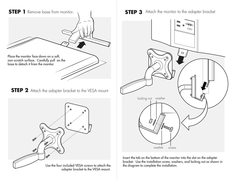 HumanCentric VESA Mount Adapter Bracket for Samsung Monitors U28D590D and S24D590PL one pack