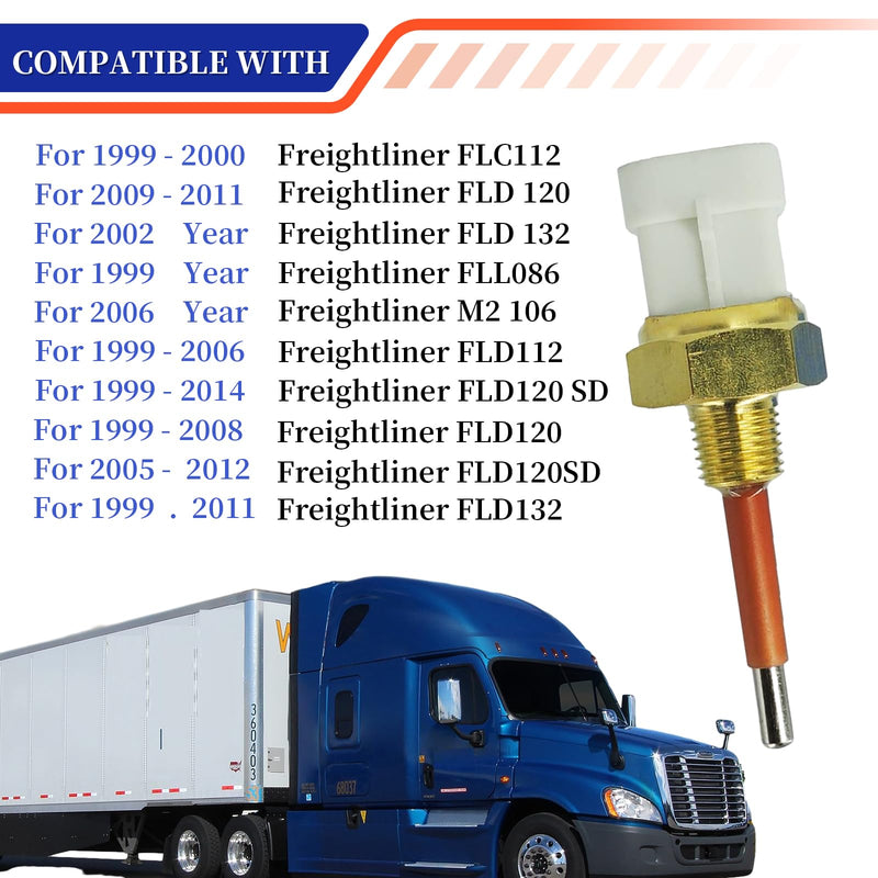Low Coolant Level Sensor Compatible with for Detroit 60 Freightliner Cummins Series Turcks 3/8" O-Ring Thread-2 Pins Replace# 904-7252, 23522855