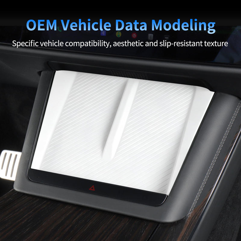 Silicone Wireless Charging Mat Compatible with Tesla Model S/X 2022-2026, Non-Slip Center Console Charger Pad, Wireless Charging Protector for Model S/Model X Interior Accessories (White#5) White#5