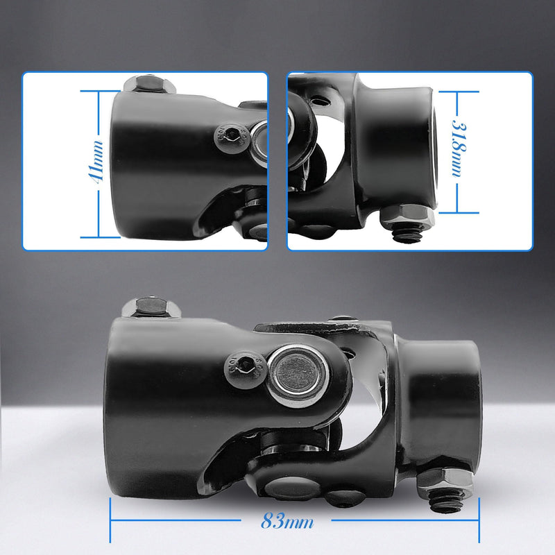 1" DD x 3/4" DD U Joint Black Steel Universal Steering Shaft Coupler from 1" DD to 3/4" DD 1" DD x 3/4" DD