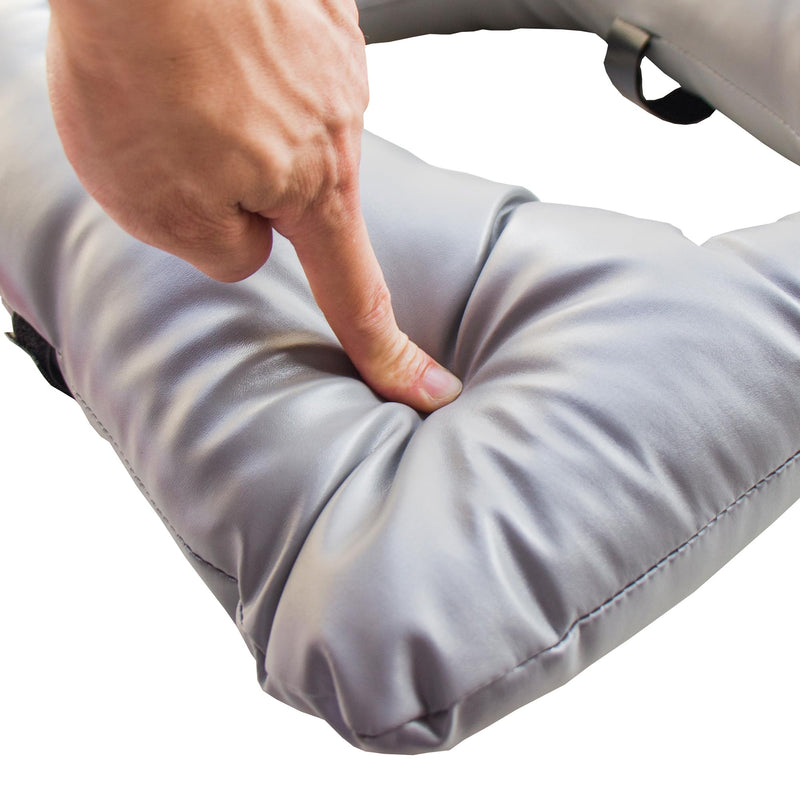 Bedside Soft Commode seat Cushion, Thick Pad PU Cover with Fixing Straps for Commode Chair, Washable Toilet Seat Cushion Warmer for Elderly Adults Grey