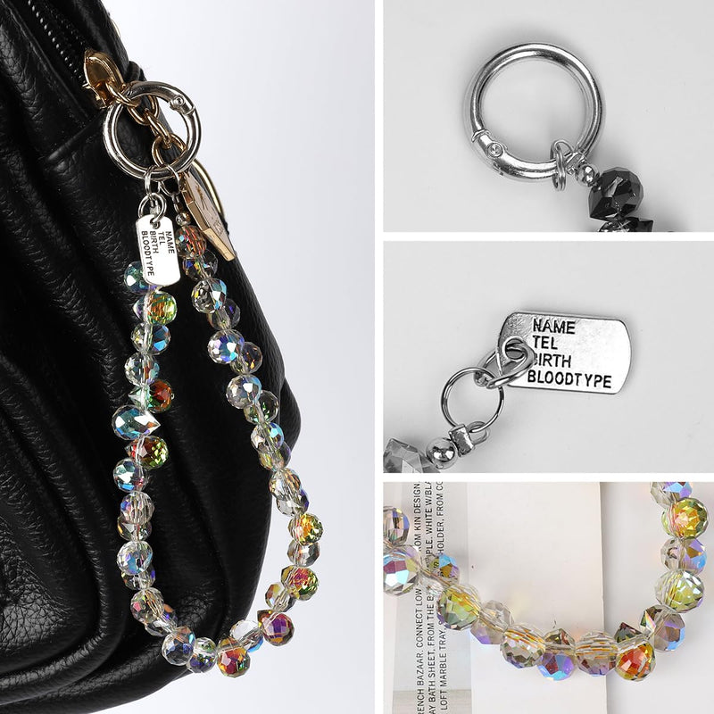 2PCS Droplet Crystals Beaded Phone Wrist Strap, Cellphone Lanyard Chain, Phone Charm Chain Keychain Beaded Cellphone Lanyard for Women