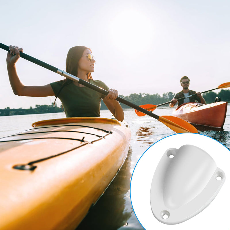 ORLANG 4 Pack Nylon Marine Wire Cable Vent Cover, Boat Transducer Wiring Cover with Mounting Screws,Clam Shell Vent for Boat,Suitable for Outside Vents of Wires, Hoses, Wiring Cables - Black/White 2-1/2"-White-4Pack