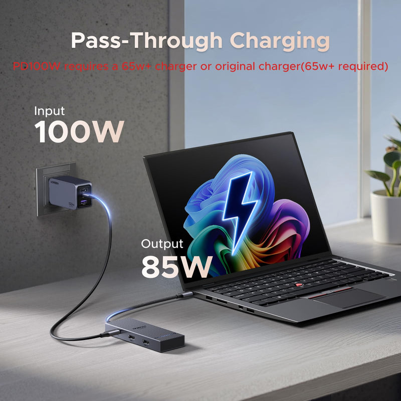 UGREEN USB C Docking Station Dual Monitor, 7-in-1 Aluminum Dock with 2xHDMI | Dual 4K@60Hz, 4x10Gbps USB-A&C Data Port, 100W PD, Revodok Pro Laptop Docking Station for HP, Thinkpad, Dell and More Laptop