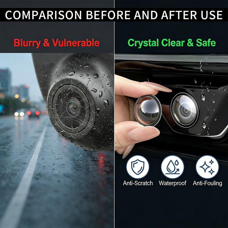 2-Pack Car Backup Camera Lens Protector, Ultra Clear Protective Film for Rear View Camera, Waterproof Anti-Fog Scratch Resistant Cover, Easy Stick Installation for Car Reversing Camera