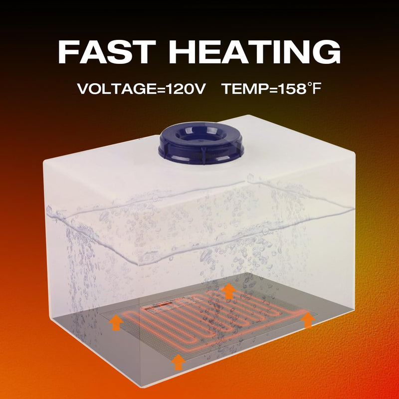 H&G lifestyles RV Holding Tank Heater Pad Use with Up to 50 Gallons Fresh Water 120V 12" x 18" Holding Tank Heating Pad with Constant Temperature Heating Plate (Pack of 2) 120V 12X18"