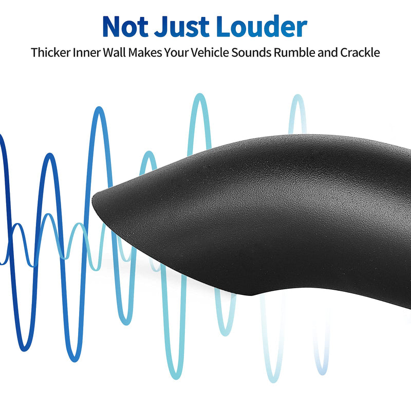 AUTOSAVER88 2.5 Inch Inlet Black Exhaust Tip, 2.5" Inlet 2.5" Outlet 9" Overall Length Stainless Steel Turn Down Exhaust Tips Powder Coated Finish Tailpipe 2.5" ID /2.5" OD/9" Long