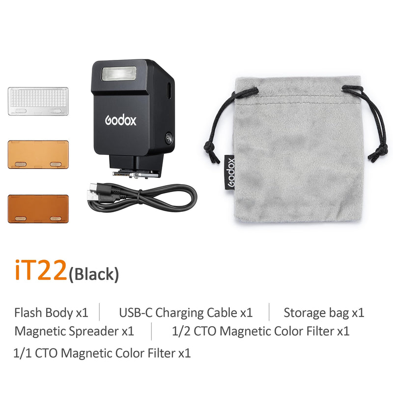 GODOX iT22 C IT22C mini Flash, TTL Wireless Camera Flash for Canon Camera | 700+ Flashes & 1.5 s Recycling iFlash, Color Black IT22 C (Black)