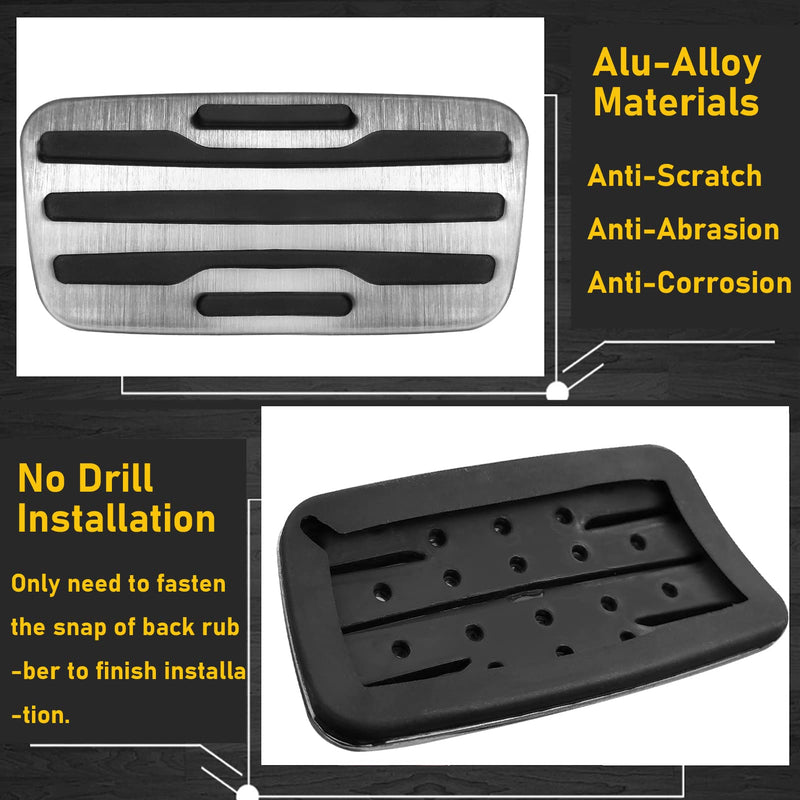 TTCR-II for Chevy Silverado Pedal Covers 2019-2025, Compatible with GMC Sierra Pedals 2019-2025, for Yukon Racing Pedal 2021-2024 Suburban Brake Pedal and 2021-2024 Tahoe Gas Pedal Plate (Auto, 2Pcs) For Silverado/Sierra 2019-2025