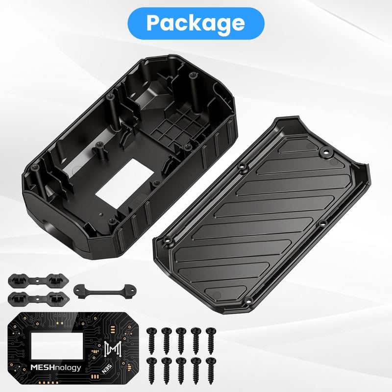 N35 Plus Case for LoRa ESP32 V3 V4 W12 Board Device Set - Capable of Holding Dev Board Antenna 3000mAh Battery GPS Module All-in OLED Screen Protection Shell with Type C Interface (Black) Black 1 x Case