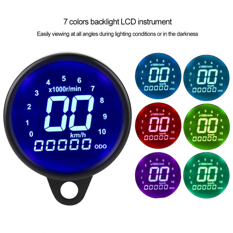 LCD Speedometer Odometer, Motorcycle Speedometer DC 12V LCD Display for Most DC 12V Motorcycle