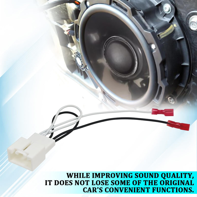 4PCS 72-5602 Car Door Speaker Adapter Wiring Harness, Audio Wire Cable Connector Plug, Compatible with Ford Focus F-150 F-250 EcoSport Explorer Escape & Mazda 3 CX-3 CX-5 CX-9 Speaker WHITE