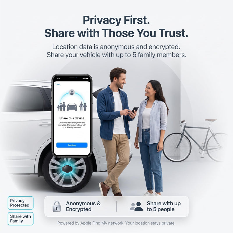 2 Pack GPS Tracker for Vehicles No Subscription Real Time Global Tracking | Devices Cars Hidden Car Tracker Work with Apple Find My(iOS Only)Magnetic Case Waterproof No Monthly Fee or SIM Card Required