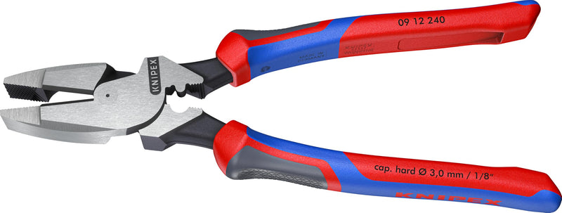 Knipex 09 12 240 SBA 9.5-Inch Ultra-High Leverage Lineman's Pliers with Fish Tape Puller and Crimper Comfort Grip