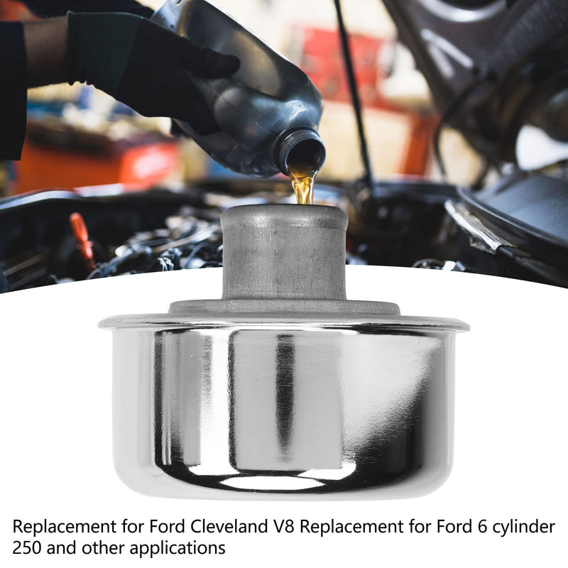 Round Valve Cover Breather, Push in Breather Fit, Oil Filler Cap Replacement for SBC BBC SBF 327 350 302 454 502 1‑1/4 in Hole Valve Cover