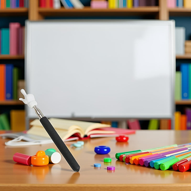 Black Telescopic Teachers Pointer,Metal Hand Retractable Pointer Extended Length,Stick for Classroom Handheld Presenter Whiteboard Pointer Presentation Products Office Presentation Pointers(21.6 Inch)